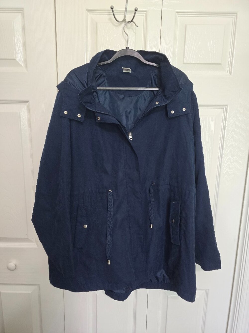 Time and Tru Navy Blue Hooded Anorak Utility Jacket - Size 2X (20W–22W)